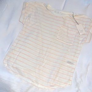 Peach striped short sleeve